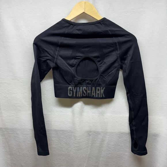 Gymshark Black Long Sleeve Crop Top - Size Small - Picture 7 of 7